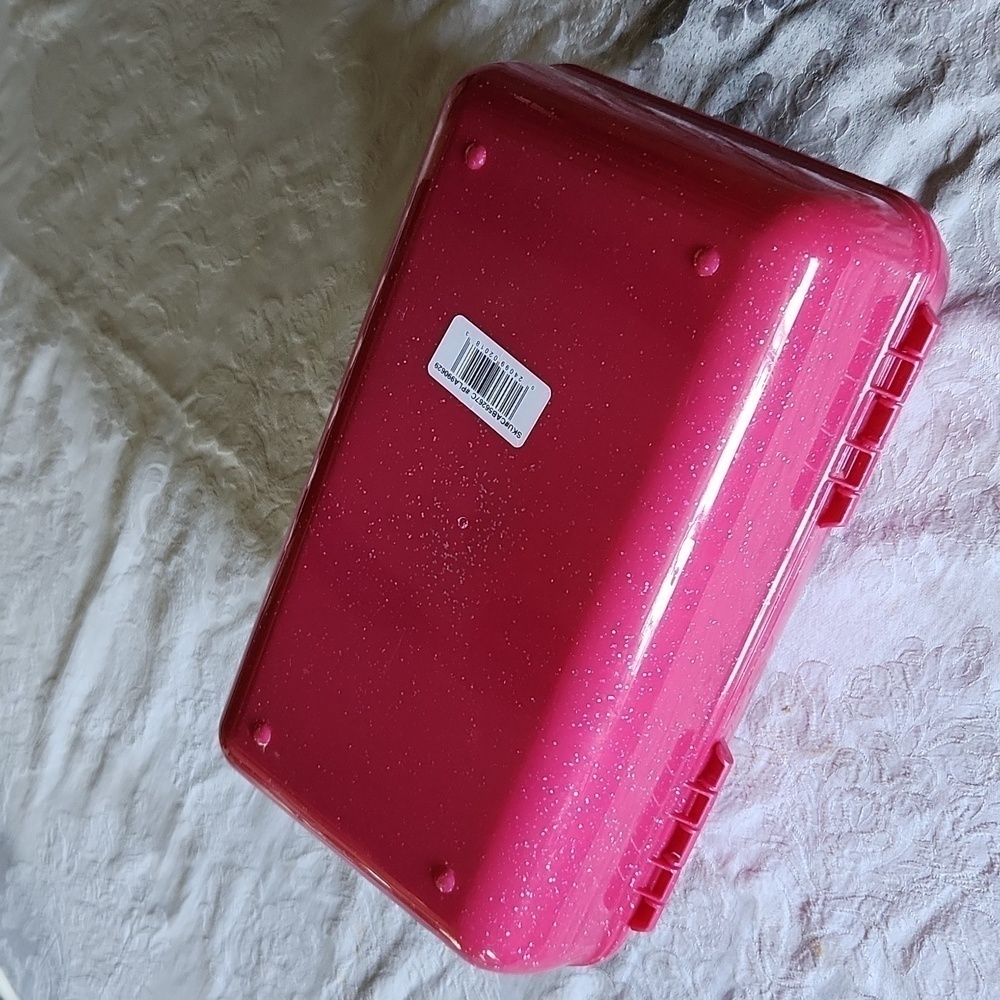 Caboodles Girl On The Go Pink Jelly Glitter Makeup Case,Retro,Y2K,HTF - Picture 7 of 10